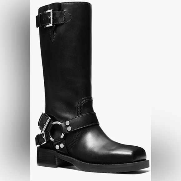 Michael Kors Crosby Leather Moto Boots NIB - Picture 1 of 5